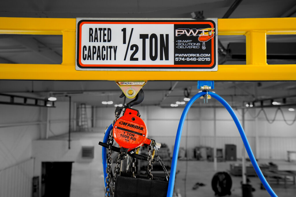 half ton hyperlite ceiling mounted bridge crane in manufacturing setting 5