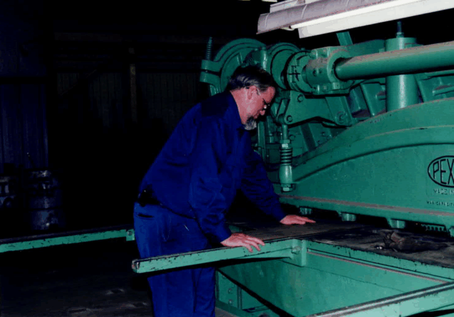 paul miller processing steel on a machine