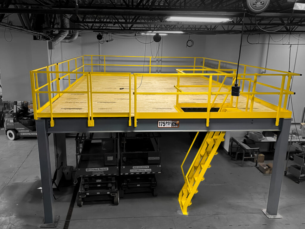 production mezzanine in manufacturing setting