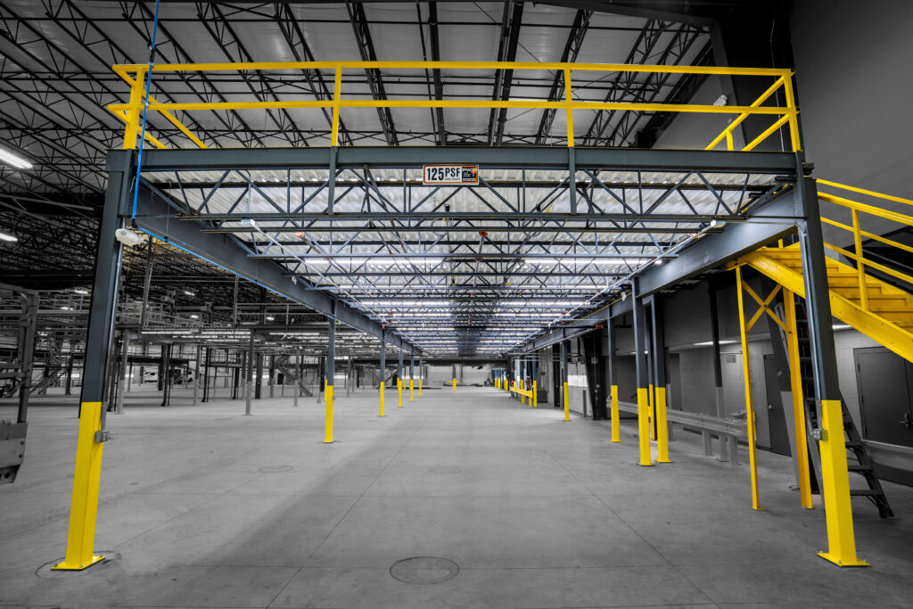 production mezzanine w beam in manufacturing setting 10