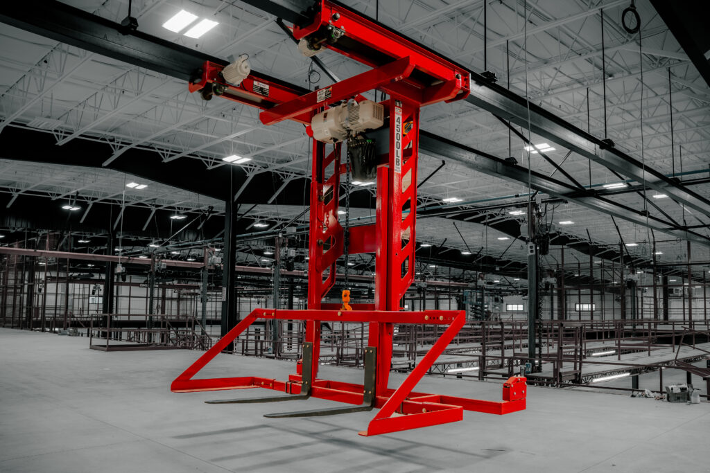 pwi decking lifter in manufacturing setting