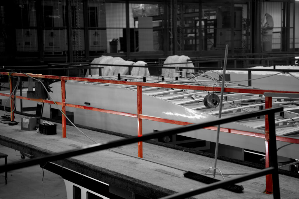 pwi work platform inner guardrail in manufacturing setting