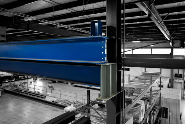 top running crane runway attached to building bracket